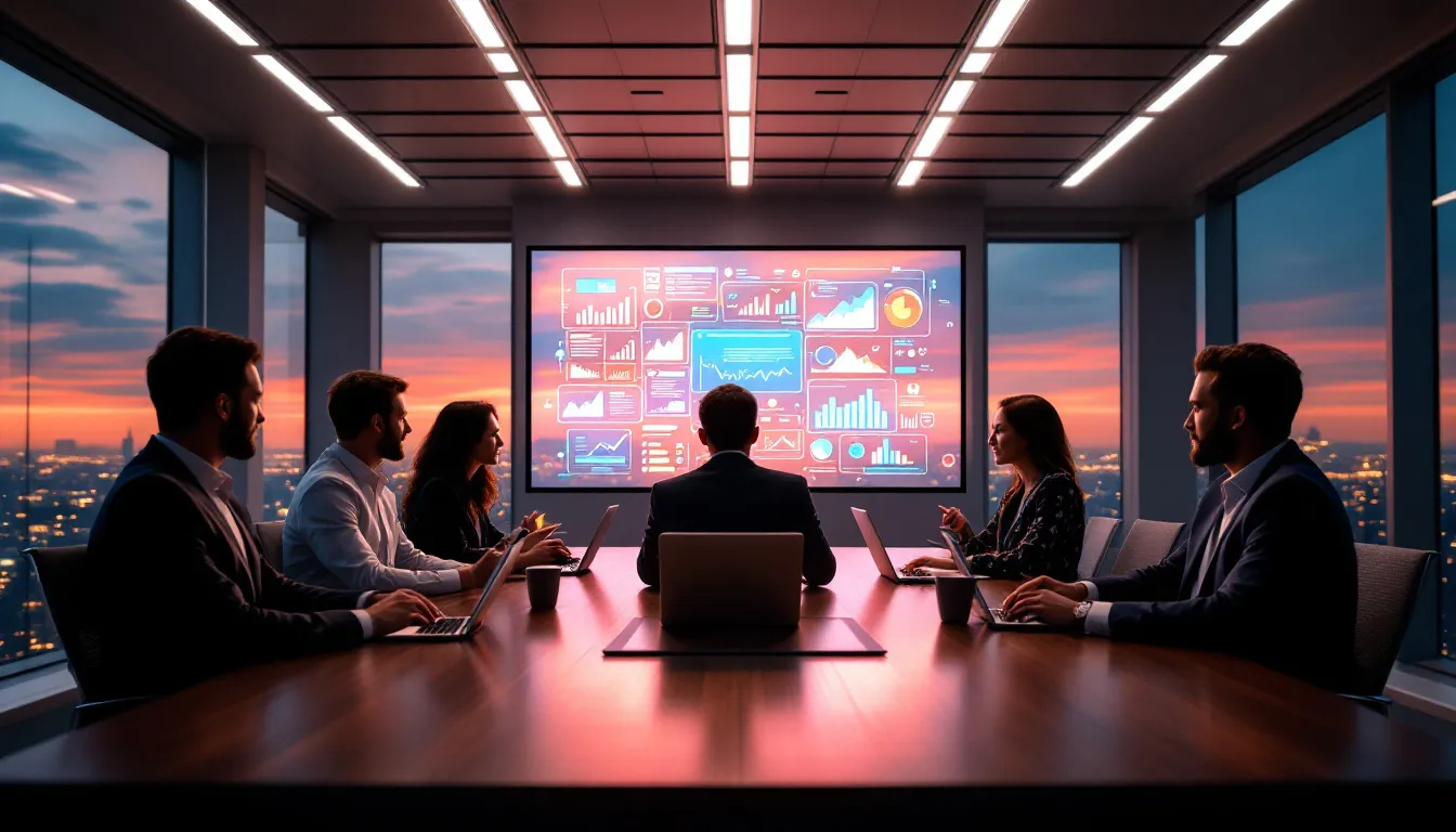 Digital marketing strategy meeting with a focus on integration.