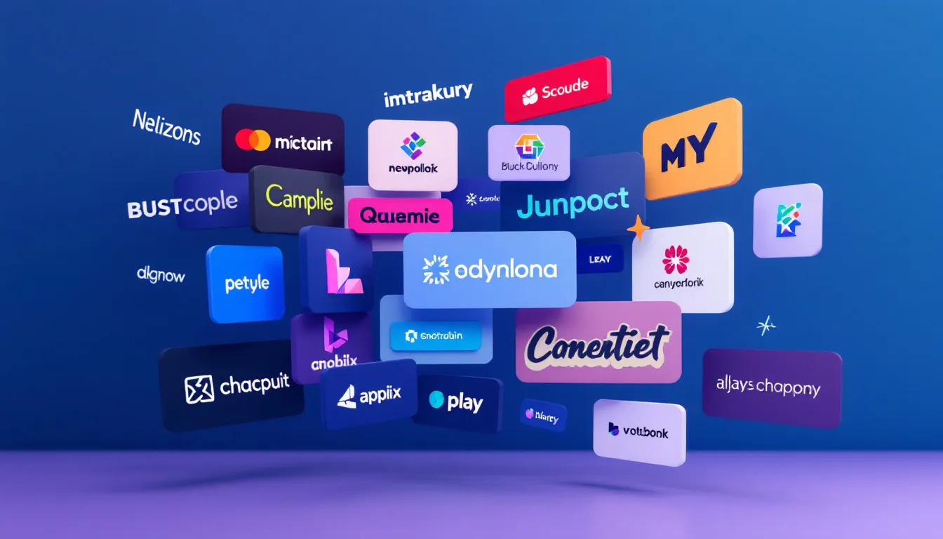 A collage of various web design agency logos in London.